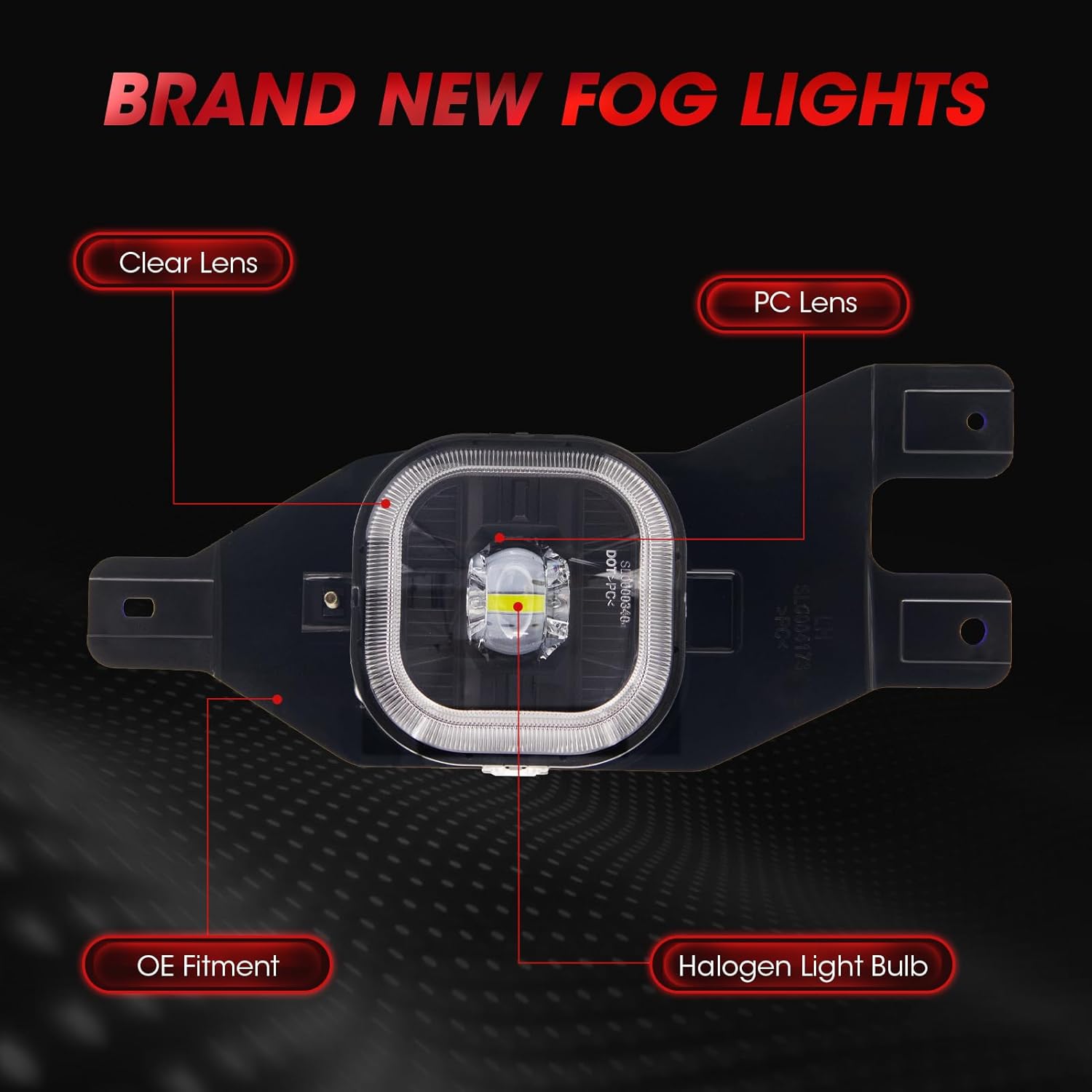 New Version LED Fog Lights Assembly Replacement For 1999-2004 Ford F250/350/450/550(Super Duty) 2001-2004 Ford Excursion OEM Style Bumper Driving LED Lamp 1 Pair