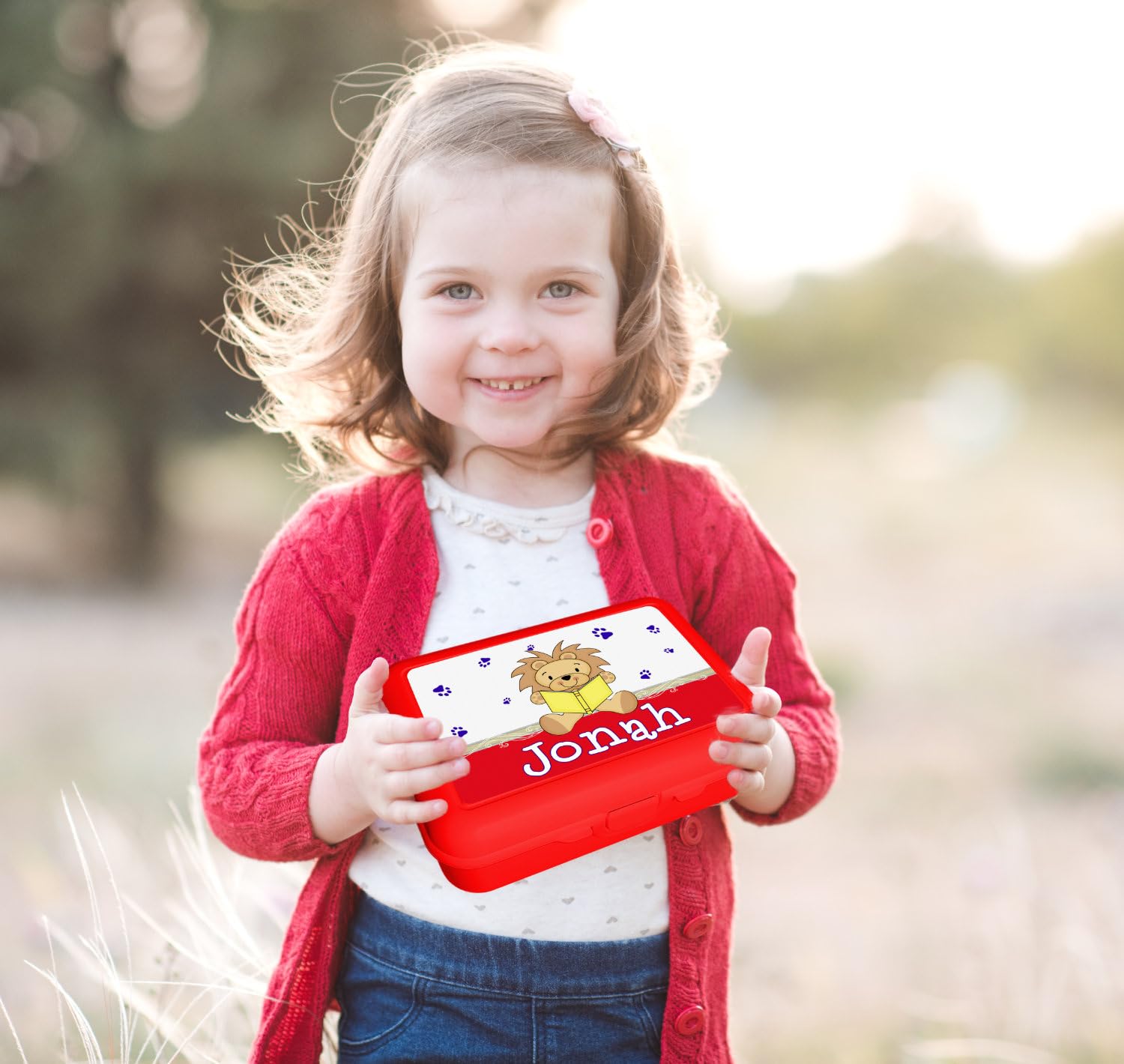 Persönliche Kinder Brotdose Mit Fächern - Motiv Pferd, 1 Liter, BPA-frei, Für Kita & Schule