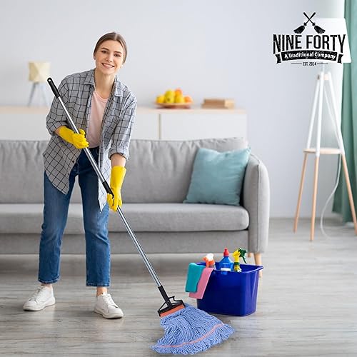 Miniatura 7 de Nine Forty Recambio de cabezal de trapeador húmedo de grado industrial y comercial, hilo sintético de alta calidad de 17 pulgadas, 4 capas, para una