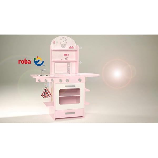 roba Spielküche, rosa, Kinderküche mit Herd, Spüle, Wasserhahn & Regal inkl. Zubehör – Bild 8