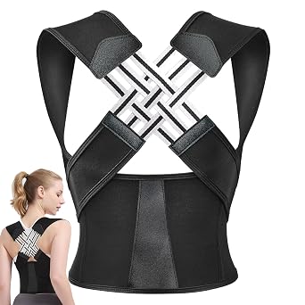 Posture Corrector for Men and Women, Adjustable Back Posture Belt, Stretchable Back Posture Corrector Belt, for Spine, Shoulder,Providing Pain Relief from Neck, ShoulderBlack