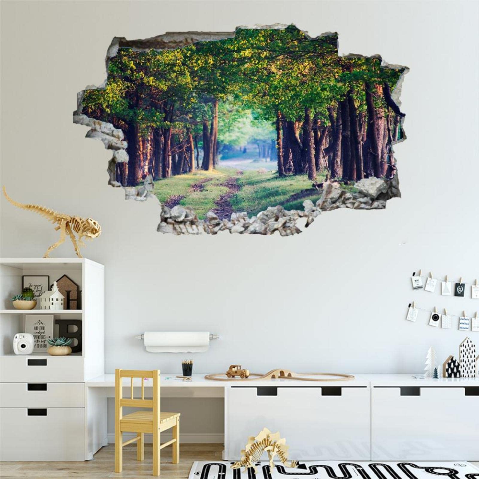 Foresta Adesivi da Parete 3D Piante Decorazioni Parete Stickers Murali Soggiorno Asilo Nido Camera da Letto per Bambini 80x120cm