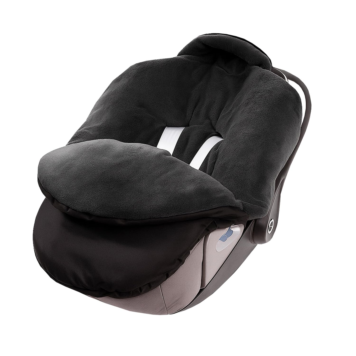 Fußsack Baby Einschlagdecke für Winter geeignet für Kinderwagen Babyschale Babyfußsack Babybett Autositz Buggy (Schwarz)