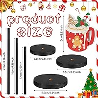 Vista 3 de Amyhill 3 piezas de decoración de mesa de Navidad para centros de mesa de chocolate caliente, letrero de bandeja escalonada, decoración de madera