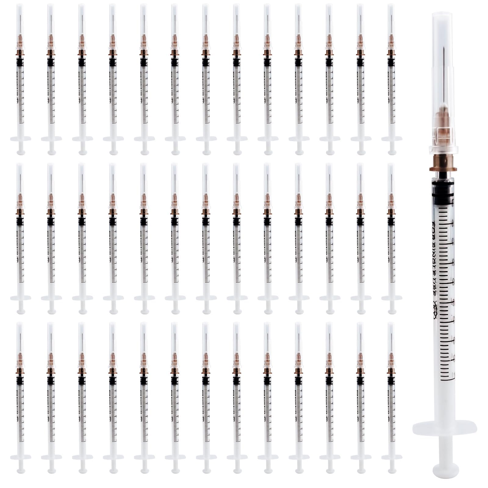 40pcs Jeringuilla 1ml, Jeringa de Plástico, Reutilizable Jeringas Estériles, Jeringuillas Envasadas de Forma Independiente Para Experimentos, Medición De Líquidos, Alimentación De Mascotas