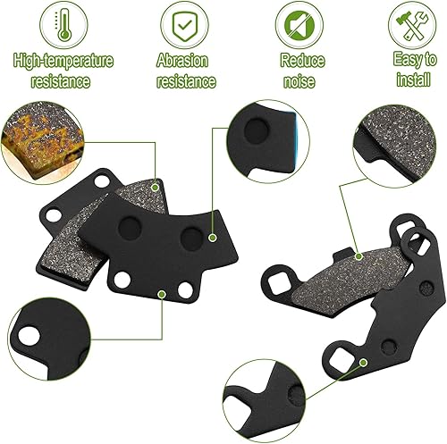 Miniatura 4 de ZICOO Pastillas de Freno Delanteras y Traseras para Polaris Sportsman 350 400 500 Big Boss 250 300 350L 400L 500 Magnum 425 Trail Blazer 250