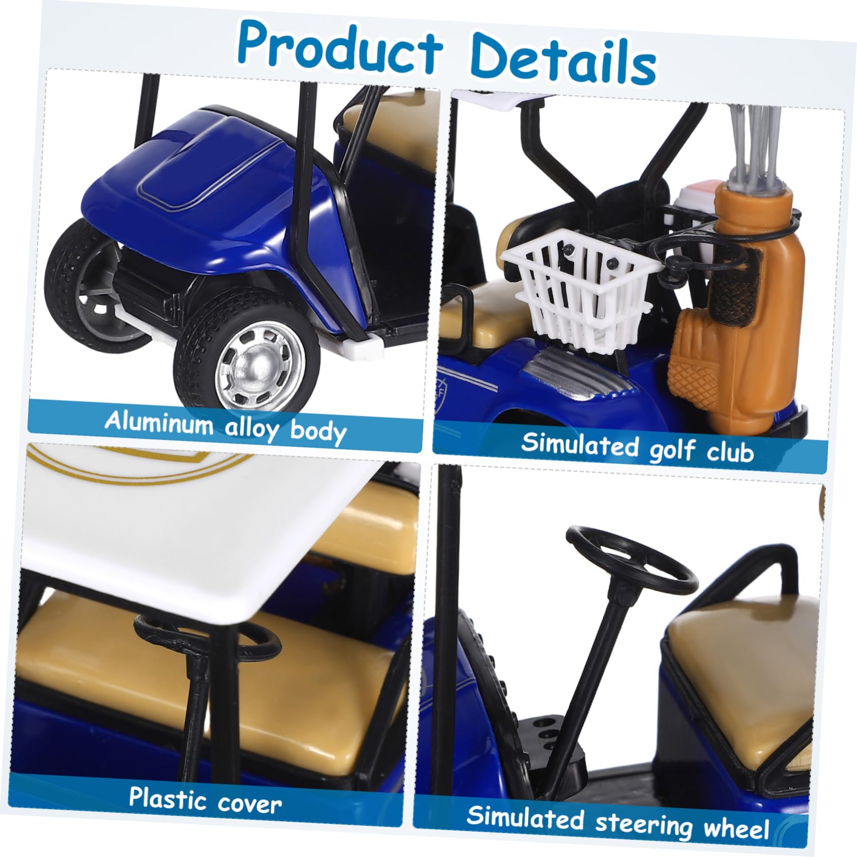 Totority Scale Golf Cart Sculpture for Home Compact Durable Golf Cart Adornment Elegant Decorative for Living Room Office Study