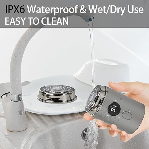 Miniatura 3 de Mini afeitadora eléctrica portátil para hombres y mujeres, maquinilla de afeitar eléctrica recargable por USB, recortadora de bolsillo individual