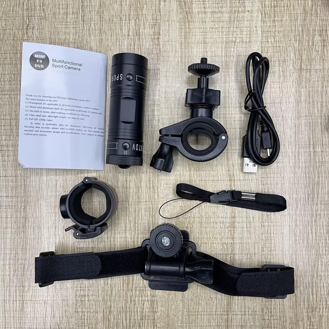 1080P Helmet Camera, Mini Action Cameras Bike Motorcycle Video Cam,120° Wide Angle Waterproof Cycling Camera Sports DV Camcorder for Bicycle/Motorbike/Climbing/Riding/Skiing