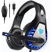 Gaming Headset for PS4, Xbox One, PC, PS5, Laptop, Mac, Nintendo Switch, 3.5MM Noise Cancelling Over Ear Headphones with Mic, Bass Surround, Soft Memory Earmuffs (Black)
