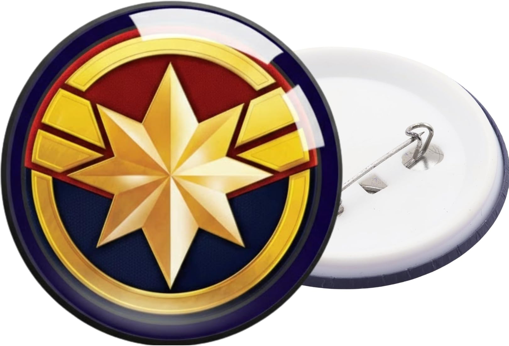 Set of 10 Marvel Superhero Icon Pin Badges | Collectible Round