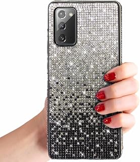 Miagon Bling Diamond Case for Samsung Galaxy Note 20 Ultra,Gradient Glitter Crystal Rhinestone Full Diamonds Sparkle Bumper Women Girls Protective Cover,Black