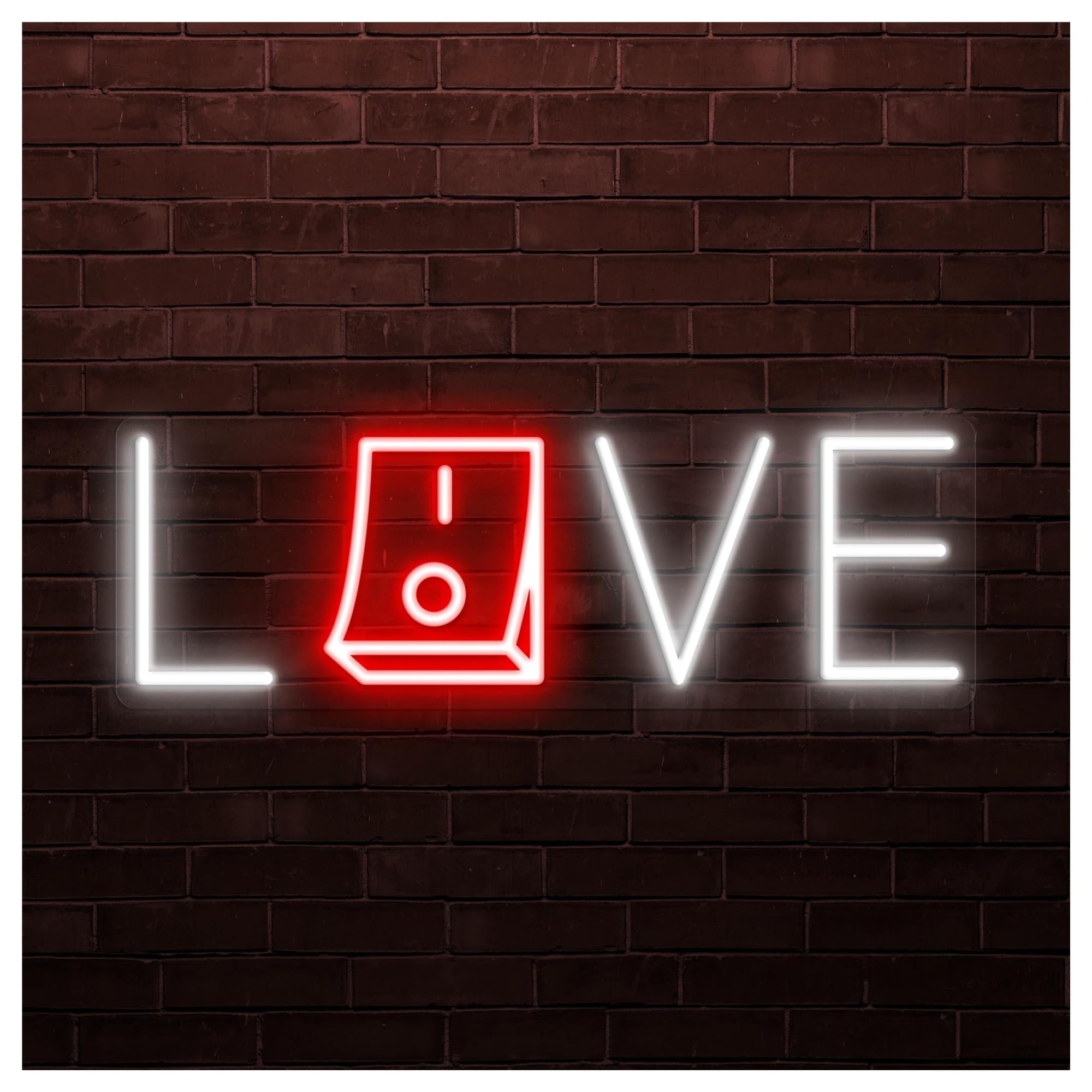 RONGCH Hanging Art Signs Love Neon Sign, Suitable for Bedroom Decor with Brightness Adjustable 50cm