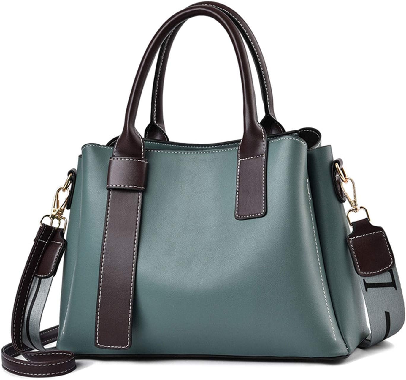 Green PU Leather Casual Handbag for Women with Large Australia