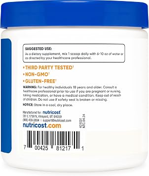 Nutricost Agmatine 100 Grams - Pure Agmatine Powder 100 Servings (Agmatine Sulfate)