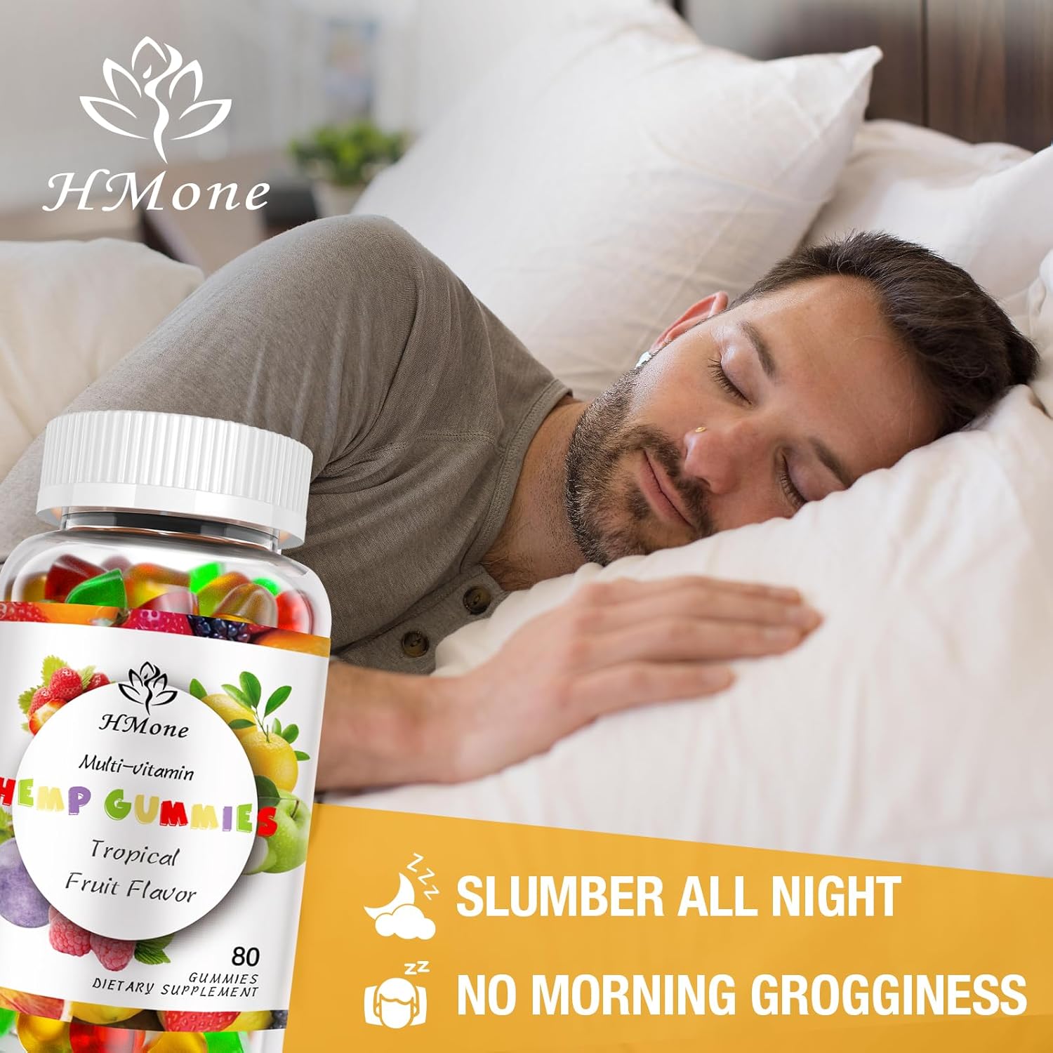 Hemp Gummies Advanced for Pain, Sleep, Anxiety - High Potency Pure Organic Hеmp Oil Extract Supplement - 100% Natural Extra Strength Hemp Gummy - Vegan Non-GMO 3 Packs
