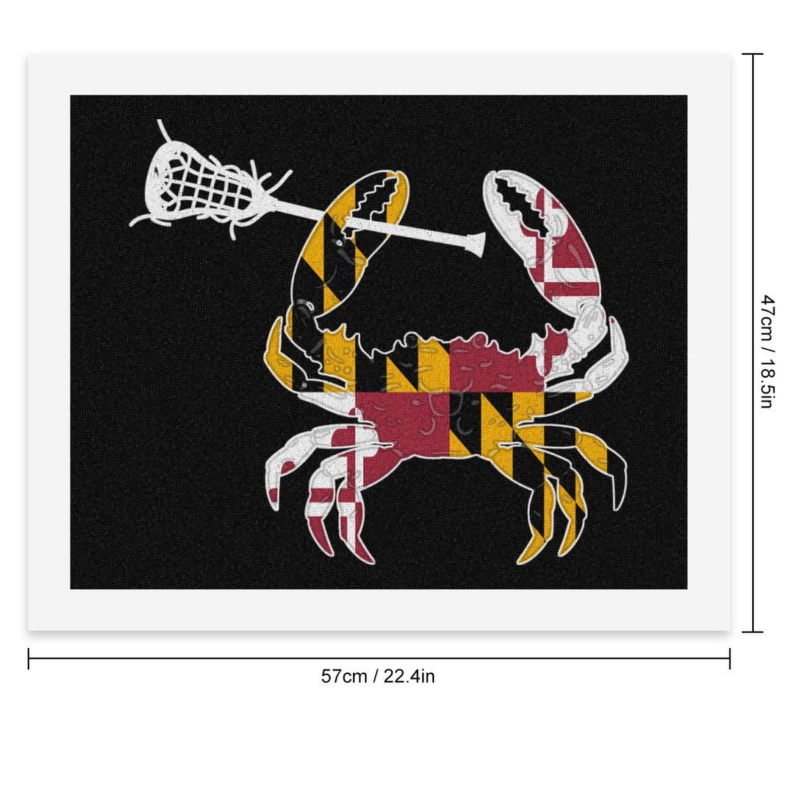 Maryland State Flag Crab Lacrosse Paint by Numbers for Adults Beginner DIY Painting by Numbers Kits Wall Art for Home Office Decor