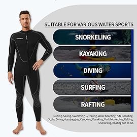 Seaskin Mens 3mm Shorty Wetsuit, Full Body Diving Suit Front Zip Wetsuit for Diving Snorkeling Surfing Swimming 3X-Large