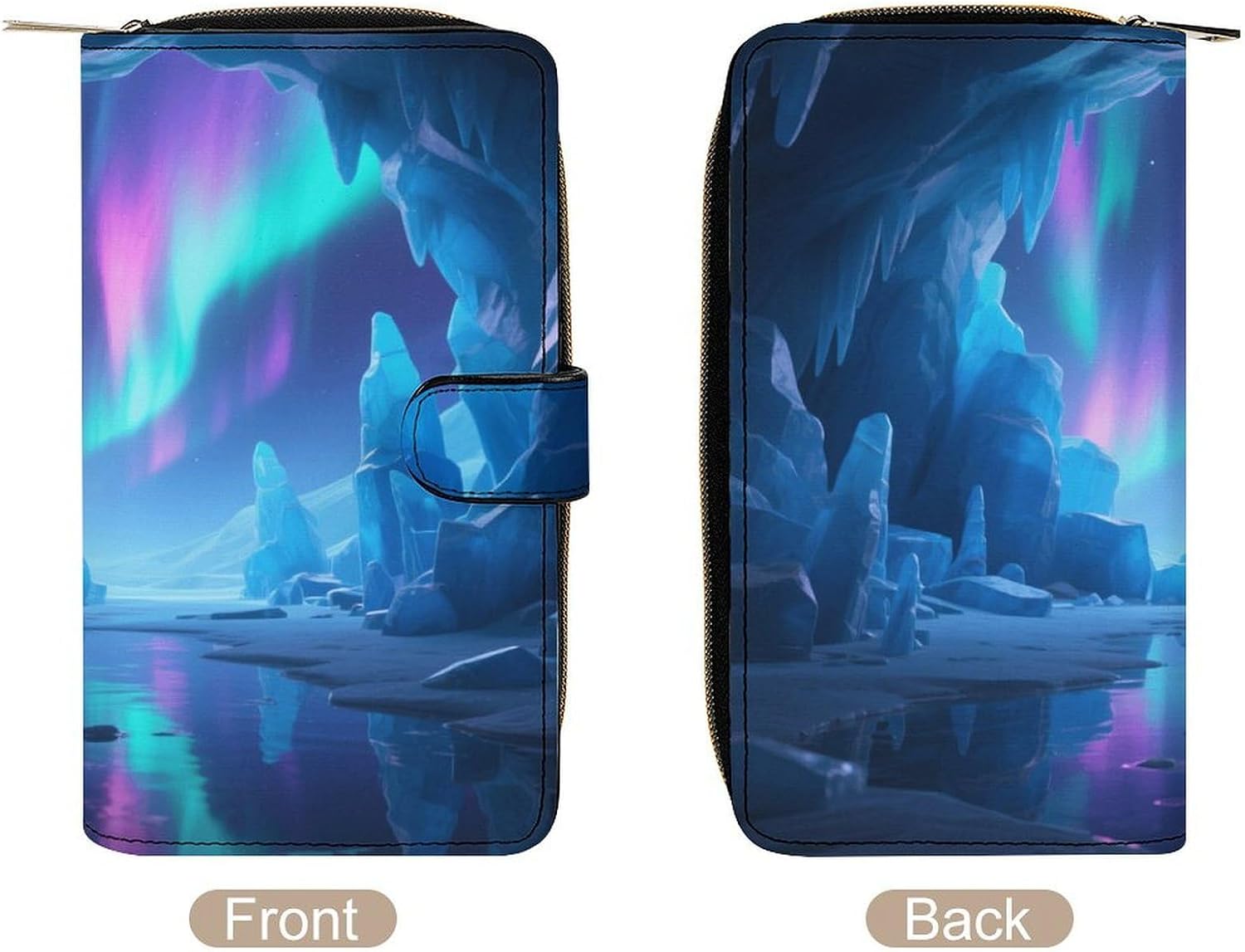 Ice Cave Wonders Travel Wallet for Men & Women RFID Blocking Card Organizer Credit Card Holder Large Capacity
