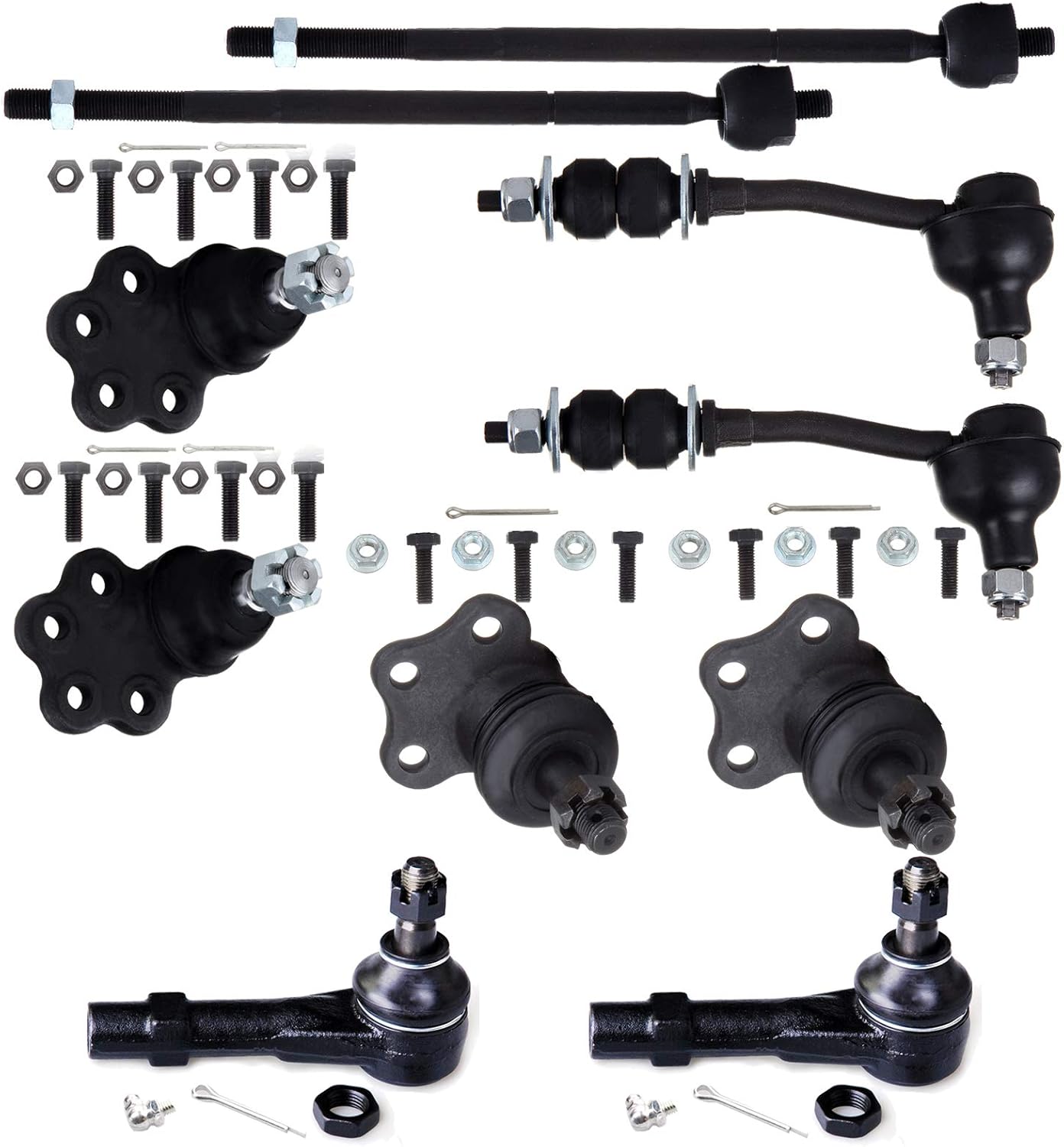 OCPTY - New 10-Piece Inner Outer Tie Rod End Front Sway Bar Link Lower Upper Ball Joint fit 1997-1999 For Dodge Dakota 2WD 1999 For Dodge For Durango 2WD