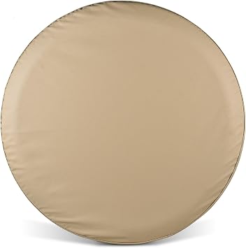 Beige Spare Tire Cover, Waterproof PVC Leather for SUV, RV 15 Inch