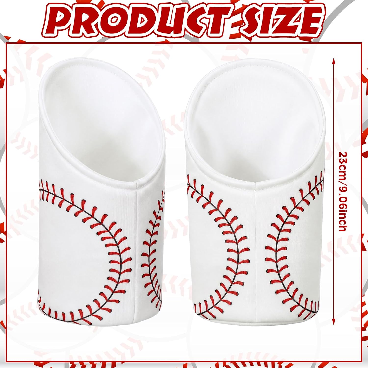 Baseball Party Supplies Decorations, 18oz Baseball Stitched Disposable Cup Dispenser Leather Paper Cup Holder, Stacked Cups Organizer for Birthday Sports Table Decor Tailgate Man Cave