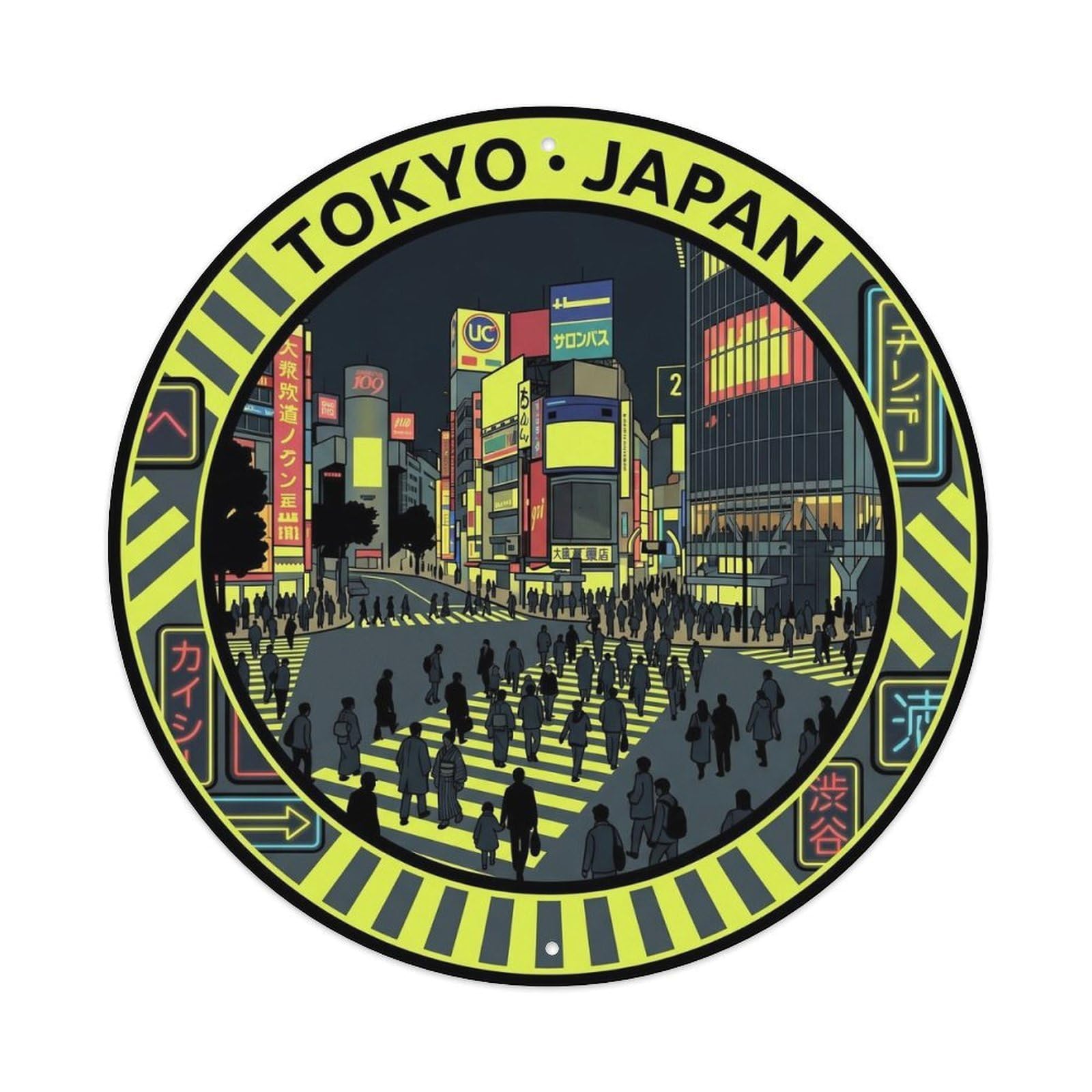 Shibuya Crossing Tokyo Scramble Intersection City Metal Tin Sign