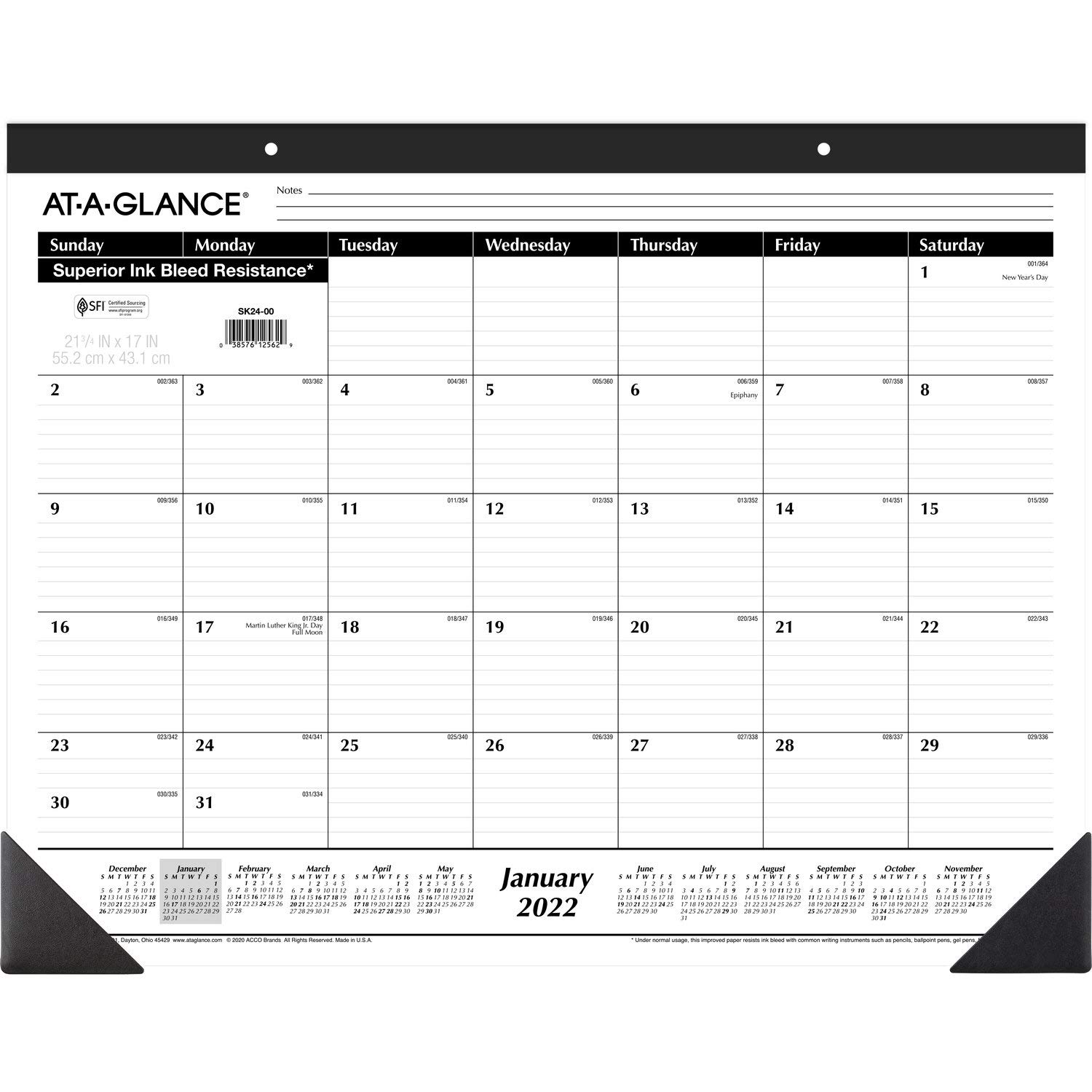 Amazon.com : 2022 Desk Calendar by AT-A-GLANCE, Monthly Desk Pad, 21-3/4
