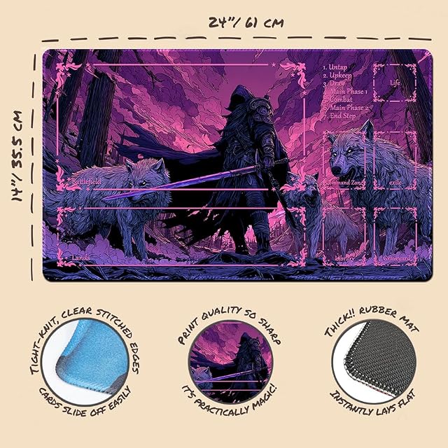 Foto 2 de 5 de MTG - Tapete de juego, con bolsa de almacenamiento impermeable, color negro, tamaño 60 x 35 cm, con zona MTG…