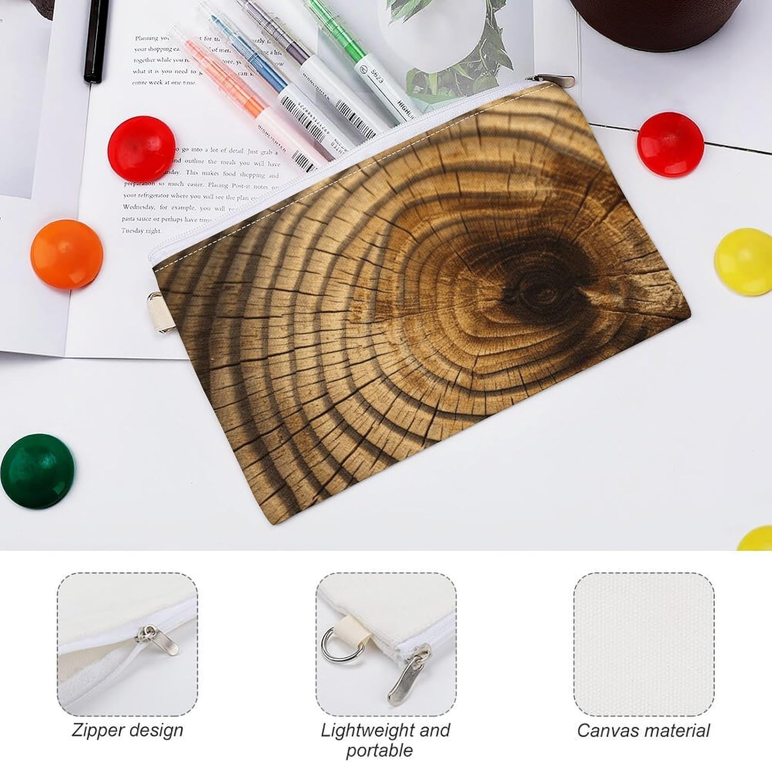 Tree Rings Coin Purse Mini Coin Pocket Pouch Change Holder for Men Women Portable Change Wallet