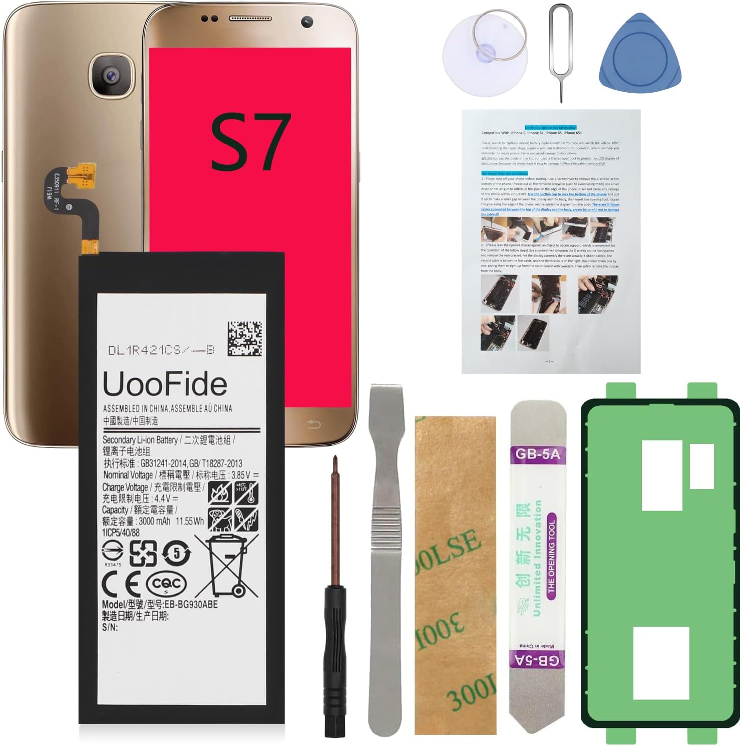 Battery Replacement for Samsung Galaxy S7 SM-G930 All Carriers