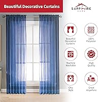 Vista 148 de Sapphire Home - Paneles de cortina (2 unidades), cortinas translúcidas de 54” x 84” (108” de ancho en total), paneles de gasa para dormitorio, sala