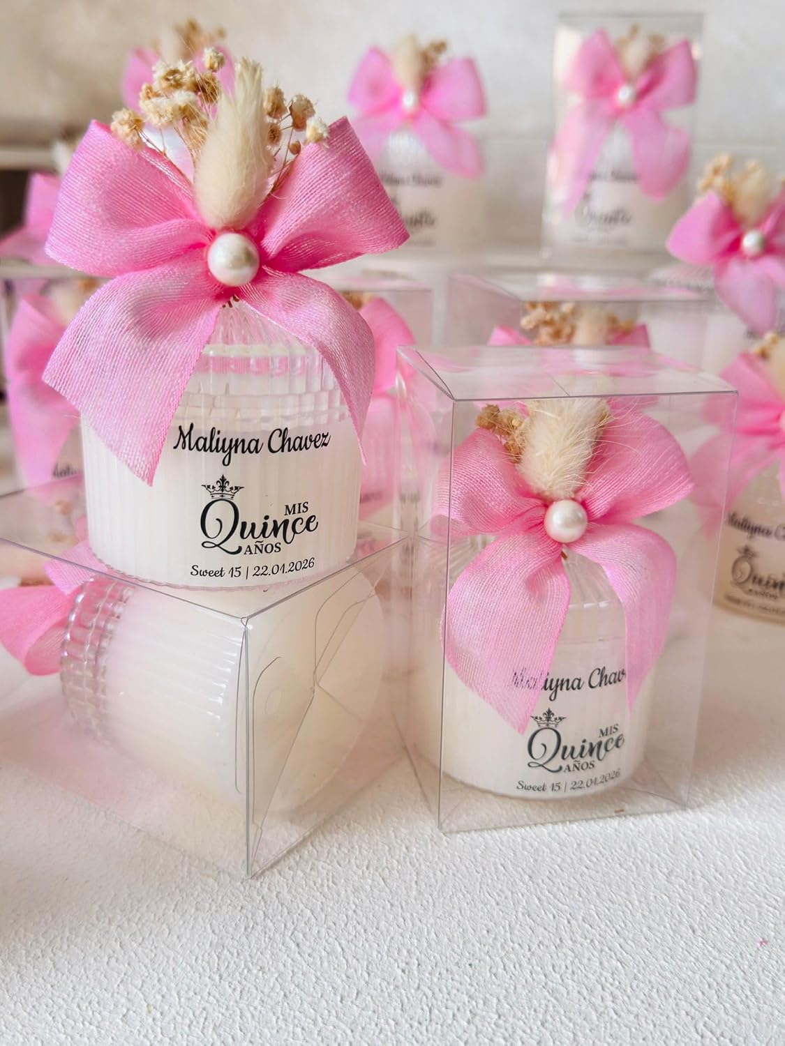 Personalized Quinceañera Candle Favors – Elegant Sweet 15 & Sweet 16 Velas Recuerdos, Mis Quince Años Party Gifts, Custom Guest Keepsakes for Girl, Elegant Thank You Favors