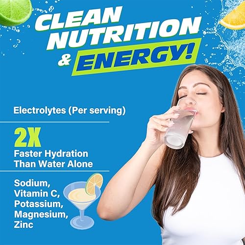 Miniatura 3 de Electrolitos en polvo sin azúcar, mezcla de bebida con electrolitos, 5 vitaminas y 6 electrolitos, apto para dieta cetogénica, potasio y sal, polvo