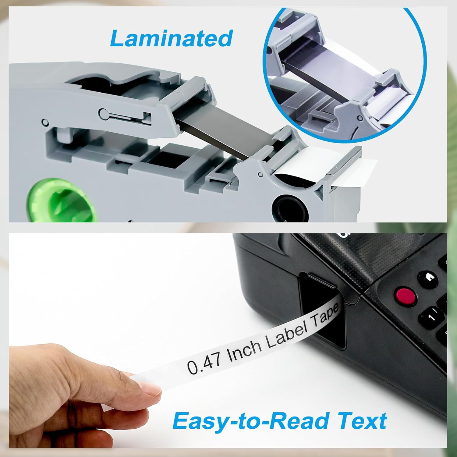 TITBIT 4 Pack Replacement for Brother Ptouch Tape 12mm 0.47 Clear Transparent Label Maker Tape Tze 131 132 133 135 Laminated 1/2 Inch,Black/White/Blue/Red on Clear,for P Touch PTD210,PTP300BT,PTD410 - Image 5