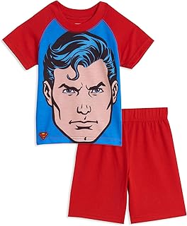 Justice League Superman Little Boys Raglan Pajama Short Set 5-6