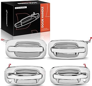A-Premium - 4Pcs Chrome Exterior Door Handles - Compatible with Chevy Silverado 1500 2500 3500, Tahoe, Suburban, Avalanche & GMC Sierra, Yukon & Cadillac - 2000-2007 - Front & Rear Driver & Passenger