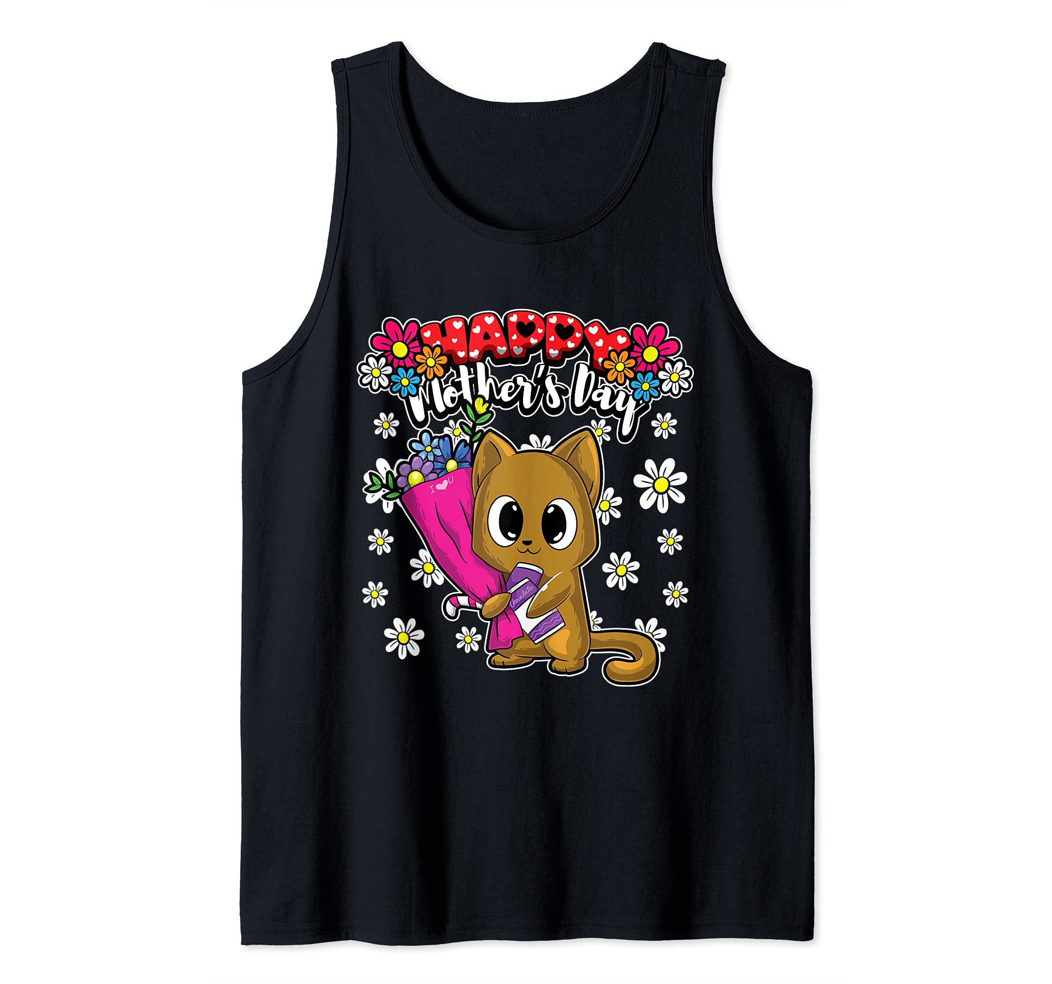 Happy Mother's Day - I Love My Mother - Cute Kitten Tank Top, Black
