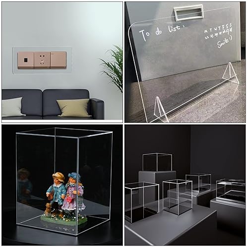 Miniatura 7 de Paquete de 10 láminas de acrílico transparente de 8 x 12 pulgadas, 0.079 in de grosor, tablero acrílico transparente rectangular, panel de acrílico