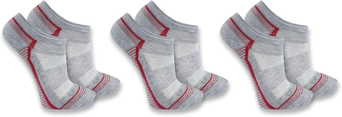 Carhartt SL6403W Calcetines de corte bajo y peso medio Force® para mujer, paquete de 3