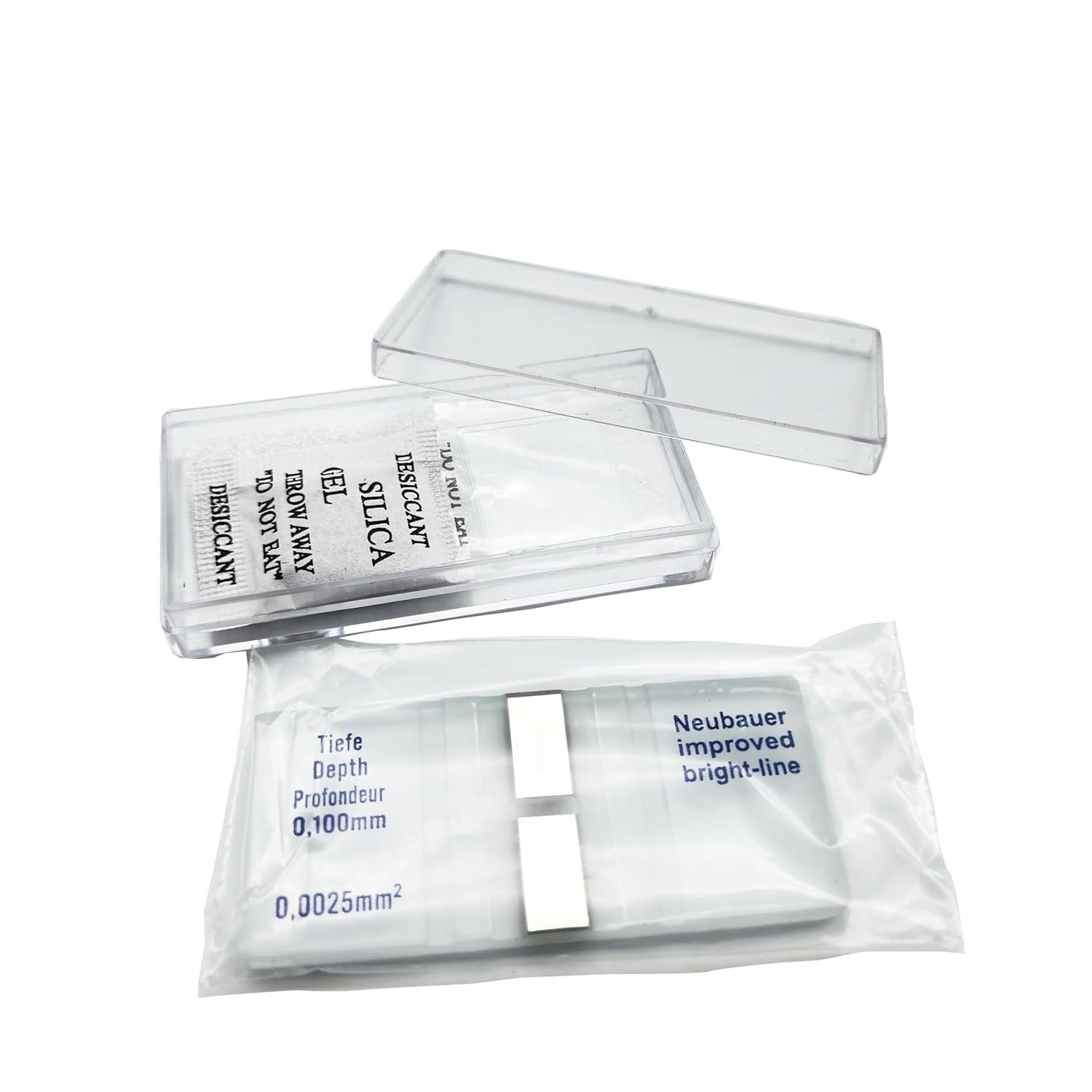 CONSINA Blood Counting Chamber Cell Counting Chamber Hemocytometer Neubauer Improved with Bright Line with 2 pcs Coverslips