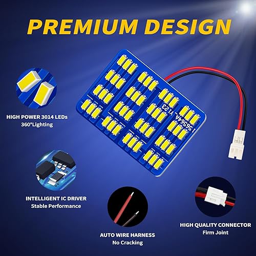 Miniatura 3 de AUXLIGHT Accesorios de luces LED para interior de automóvil con adaptadores de festoon 194 168 T10  BA9S  DE3175 6418 211-2 578 Festoon Adaptadores,