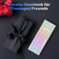 TECURS Wireless Mechanikus Gamer Billentyűzet 80% TKL QWERTZ Piros Switch RGB 8