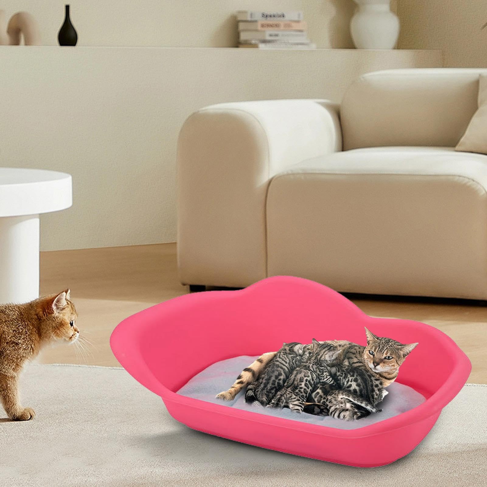 Box per cuccioli con base antiscivolo igienica per animali domestici | Cucciolo Scatola di parto Forniture per animali domestici Gatti