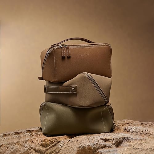 Miniatura 210 de EACHY - Bolsa de maquillaje de viaje, bolsa de cosméticos de gran capacidad para mujeres, portátil, impermeable, bolsa de aseo plana abierta