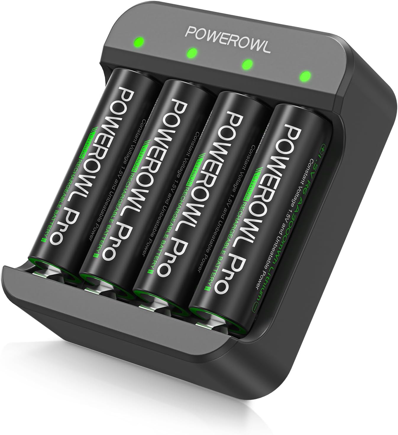 Amazon.com: POWEROWL Lithium Rechargeable AA Batteries w/Charger ...
