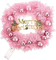 Vista 1 de 1 juego de corona de Navidad rosa, decoraciones de Navidad, decoración para el hogar, decoración rosa, guirnalda de luz, corona de Navidad, corona