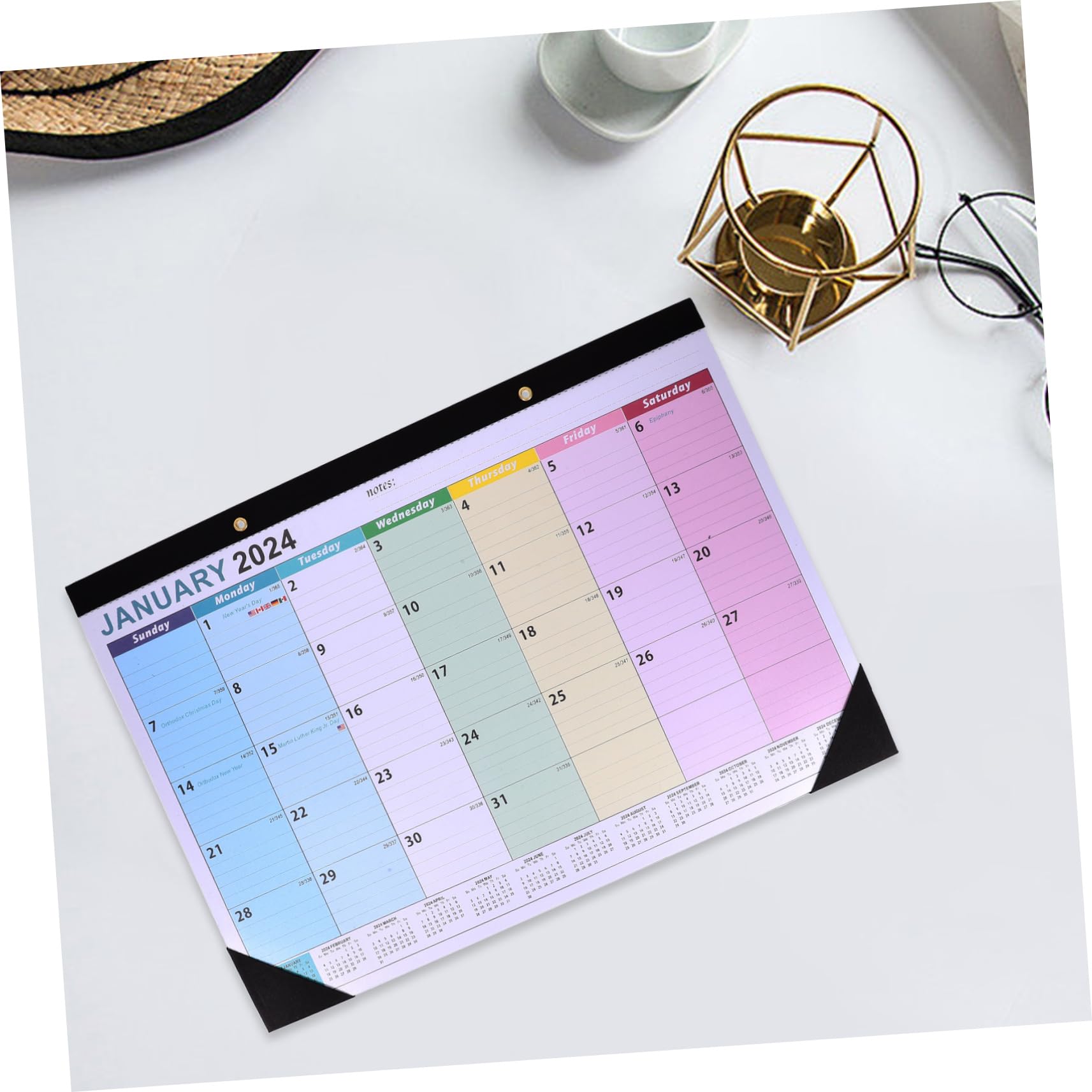 SEWACC 2stücke Hängender Wandkalender Monate Countdown Kalender Englisches Design Für Termine Und Organisation Im Büro Oder Zuhause Mit Platz Für Notizen Und