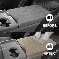 Vista 3 de Funda de consola central de automóvil para Ford F150 2015-2024/F250 F350 F450 2017-2024 de cuero, tapa de caja de reposabrazos de consola central