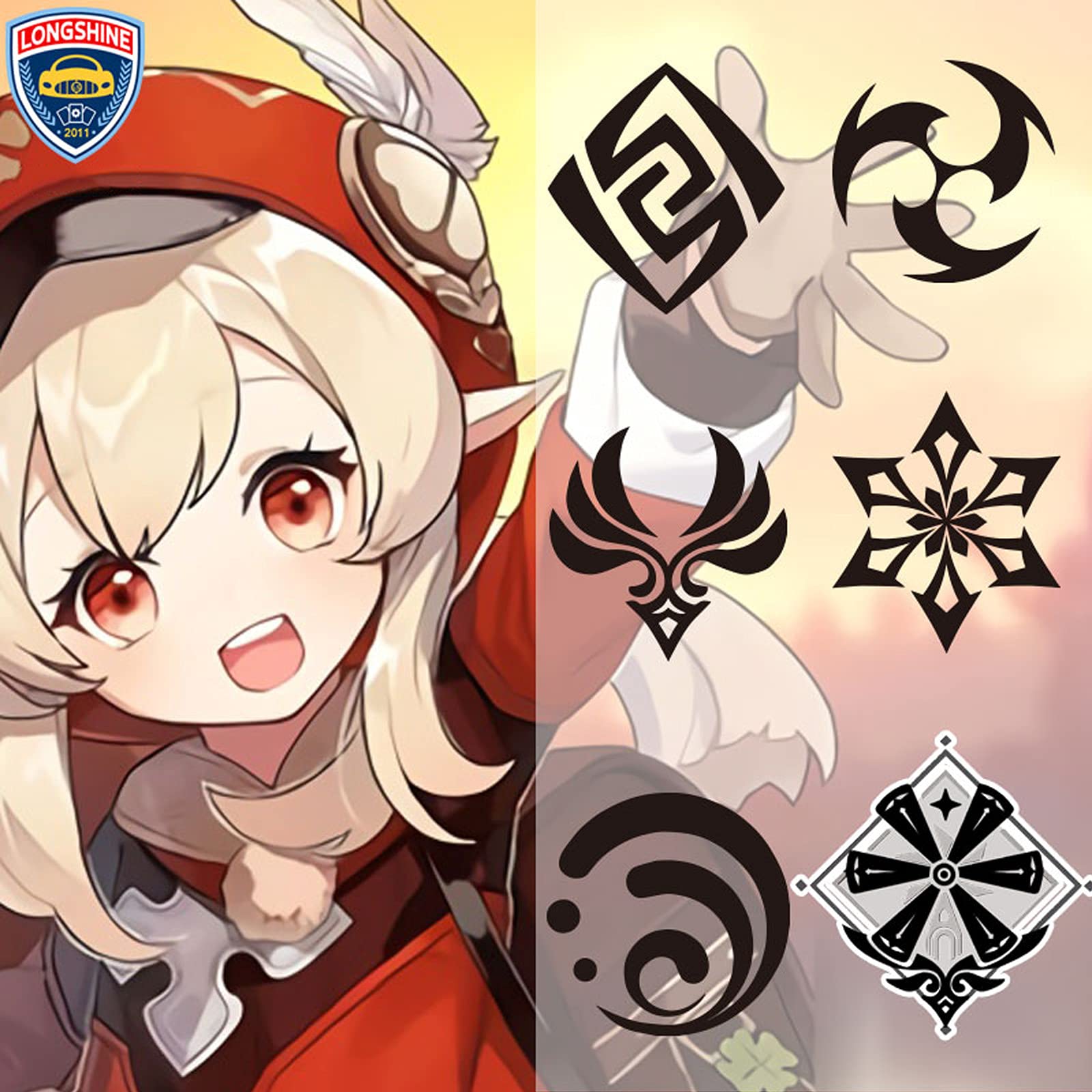 Amazon.co.jp: 車 ステッカー 原神 げんしん クレー 西風騎士団 神の目